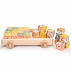 Classic Wooden Alphabet Blocks With Wagon Young explorers Inspiring creativity