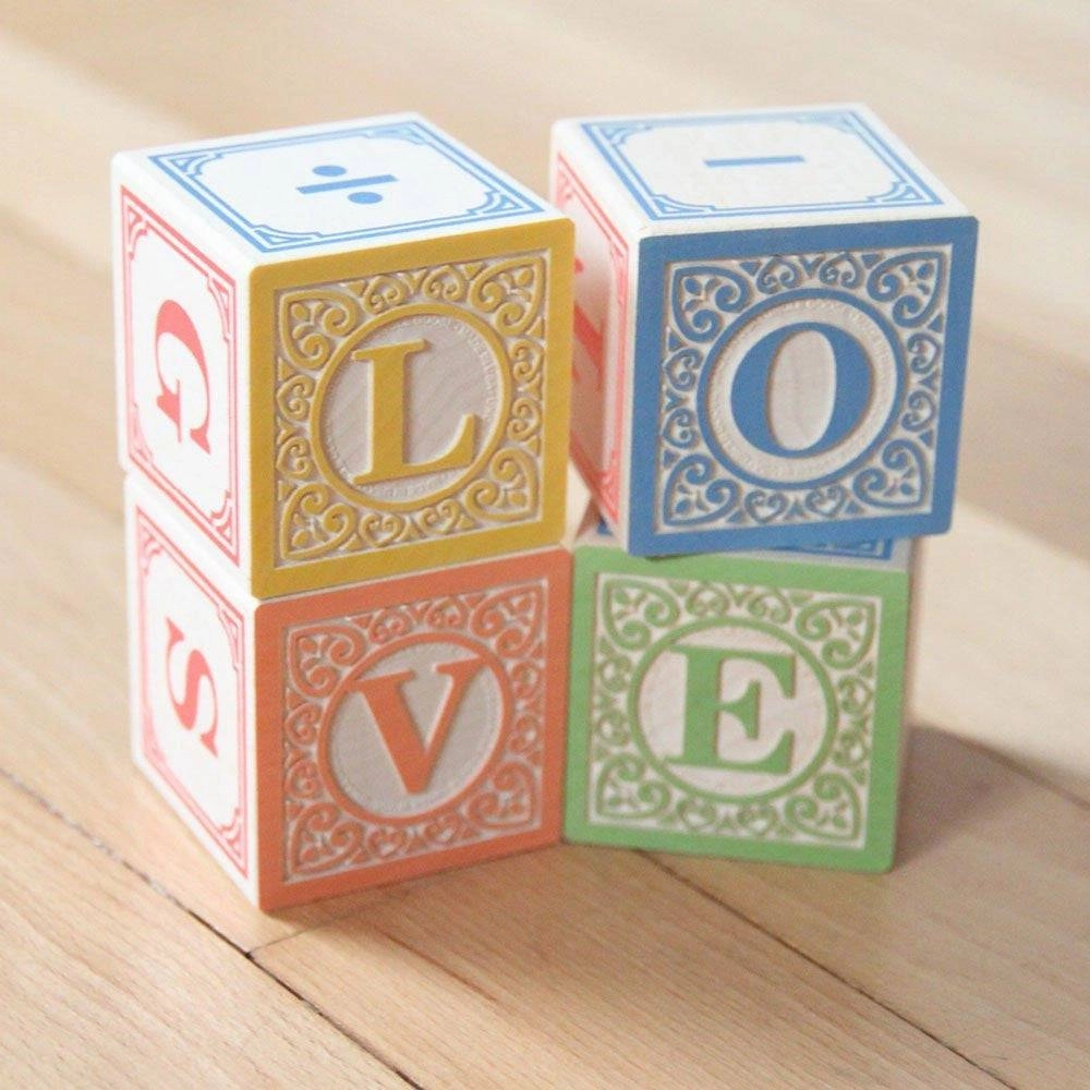 Classic Wooden Alphabet Blocks With Wagon Play & learn Happy hands