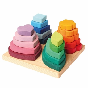 First explorers Holistic Shapes And Colors - Wooden Stacking And Sorting Toy