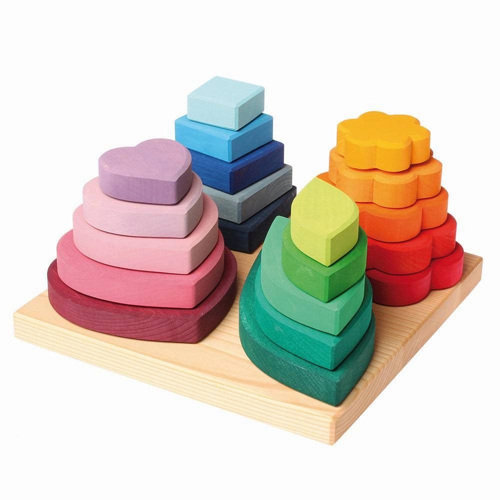 First explorers Holistic Shapes And Colors - Wooden Stacking And Sorting Toy