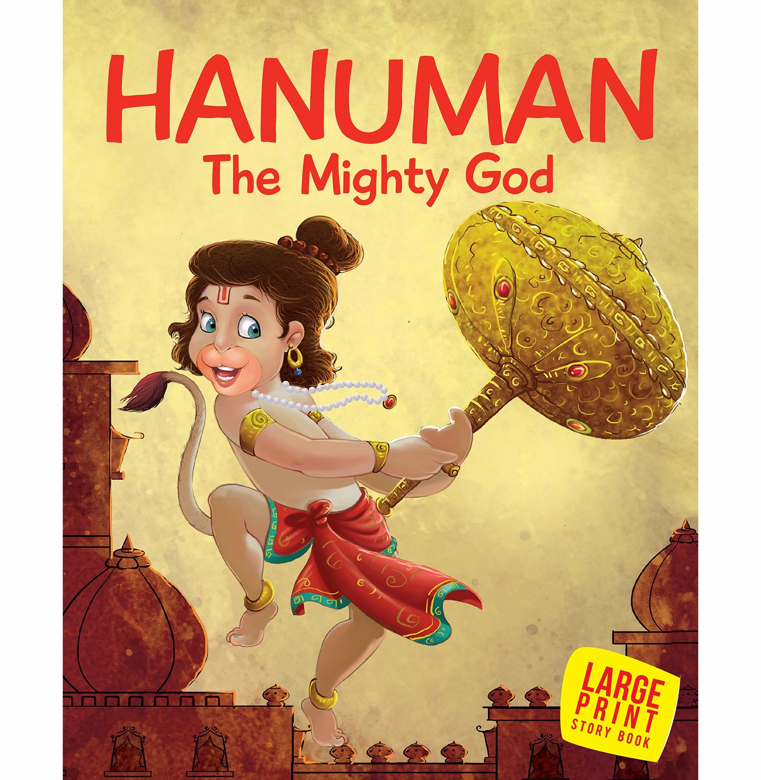 Story Book: Hanuman The Mighty God : Indian Mythology For Kids (Large Print) [Paperback] Om Books Editorial Team Joyful learning Little hands
