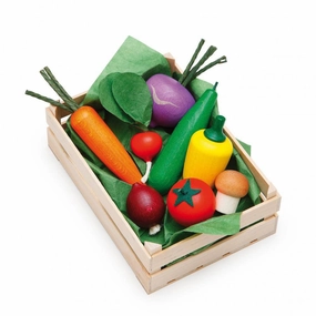 Kid-centered learning Brain boosters Assorted Wooden Vegetables In Crate