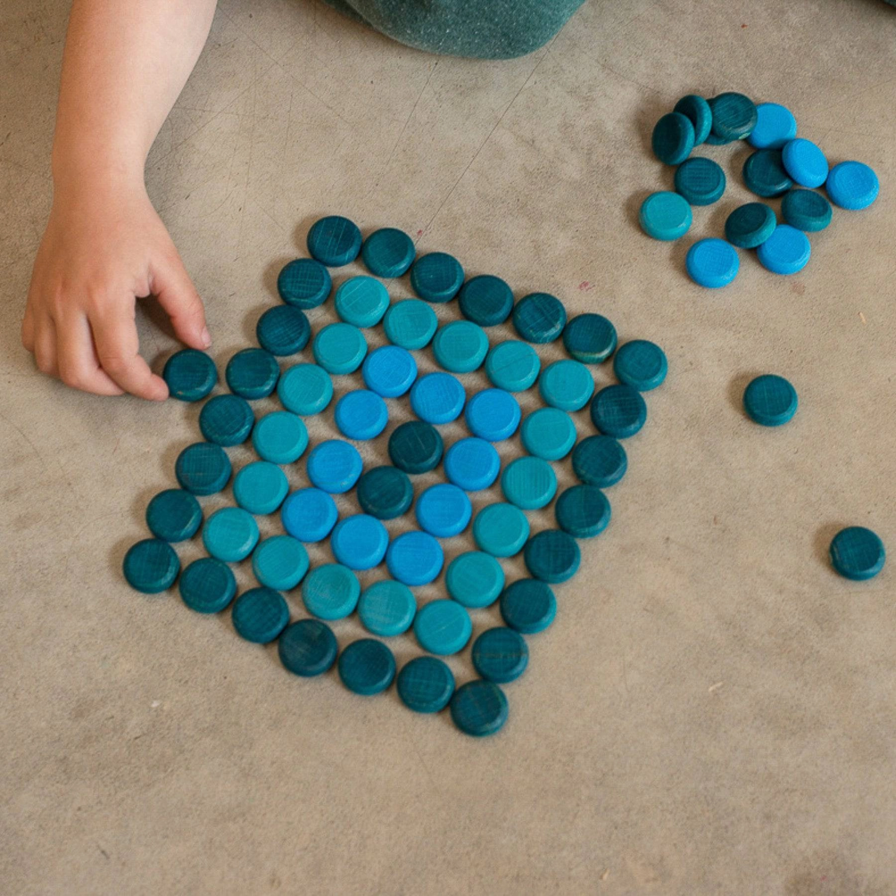 Wooden Mandala Set, Little Blue Coins Kid-centered learning