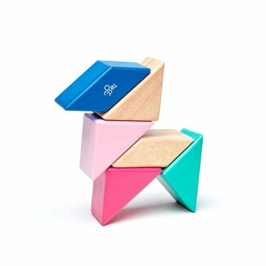 Pocket Pouch Prism Wooden Magnetic Blocks - Blossom Tiny thinkers
