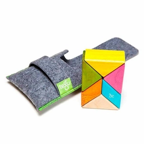 Kid-centered learning Preschool minds Pocket Pouch Prism Wooden Magnetic Blocks - Tints