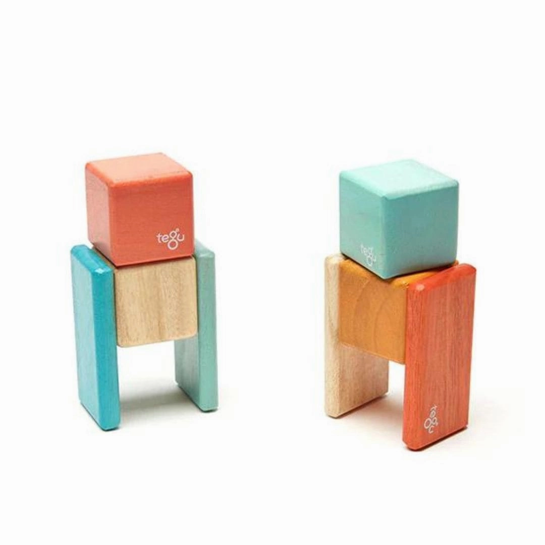 Pocket Pouch Wooden Magnetic Blocks - Sunset Curiosity starters