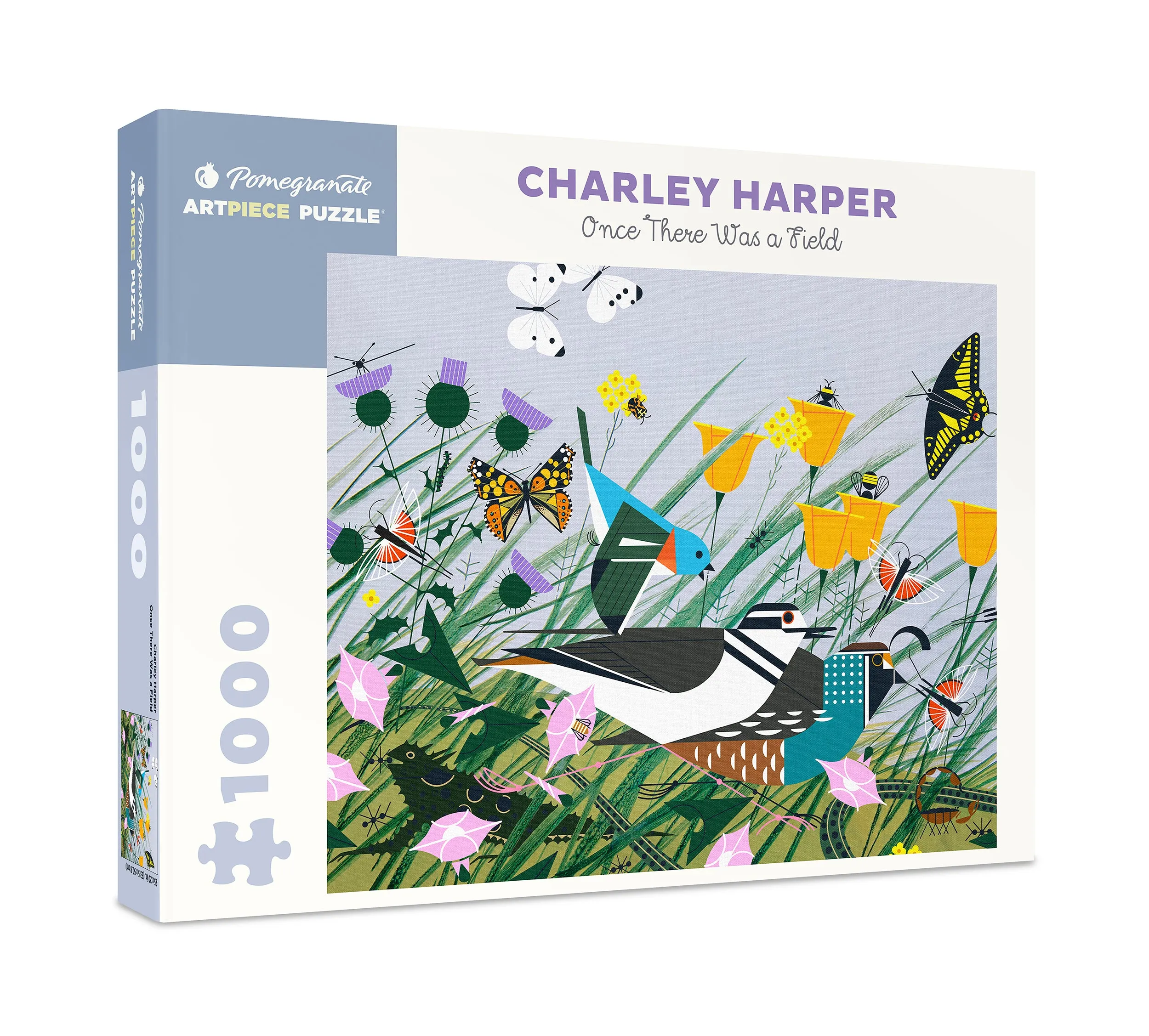 Playroom adventures begin here Everyday learning Pomegranate Charley Harper "Once There Was A Field" 1000 Piece Jigsaw Puzzle