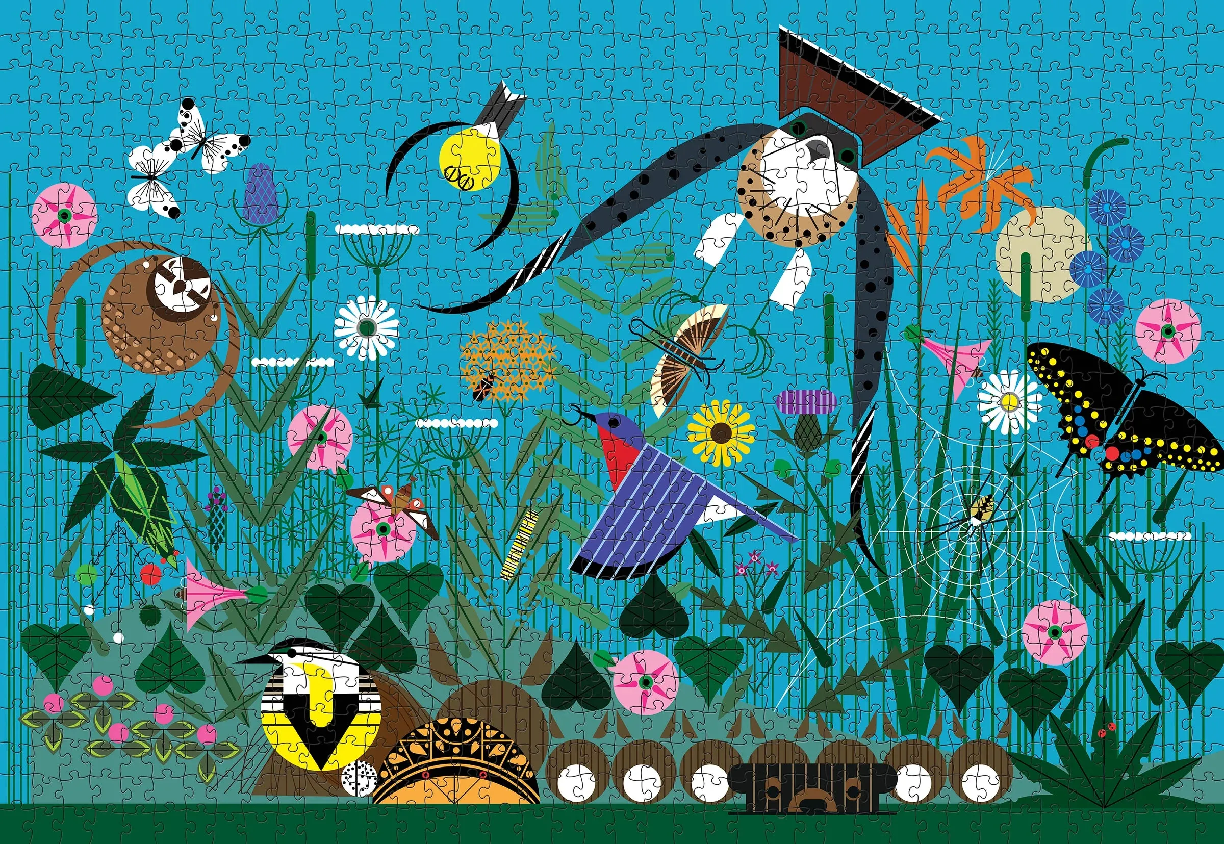 Nurturing minds Pomegranate Charley Harper- "Wild Summer" 1000-Piece Jigsaw Puzzle
