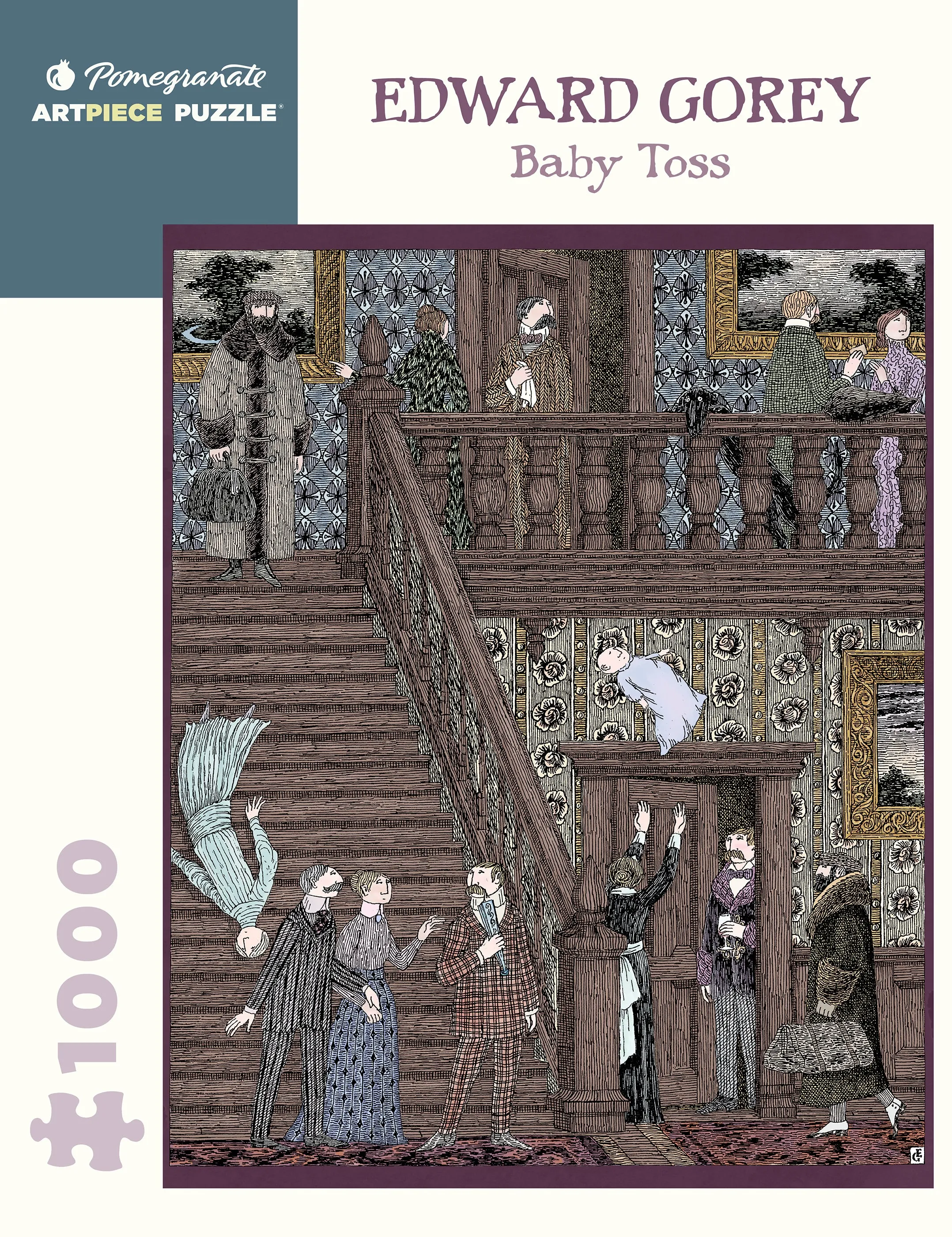 Pomegranate Edward Gorey "Baby Toss" 1000 Piece Jigsaw Puzzle Creative kids Growing minds