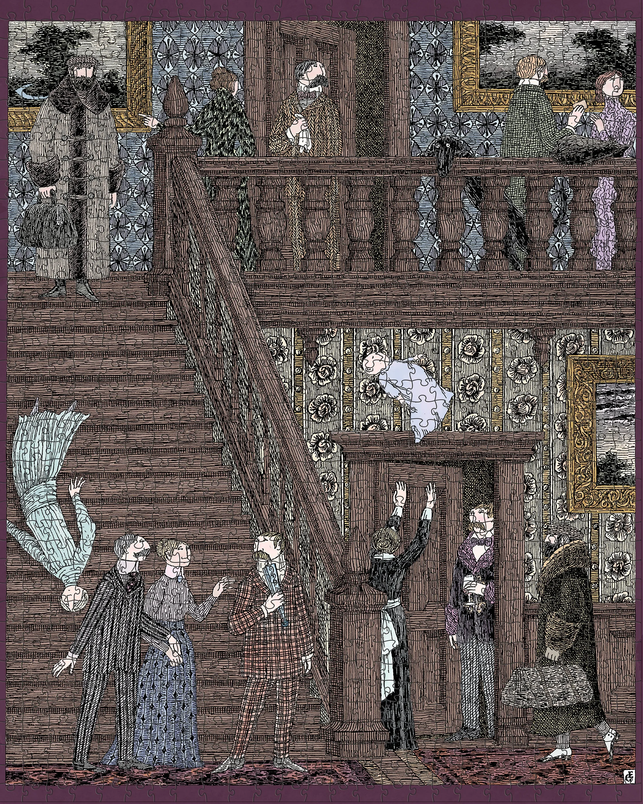 Engaging young minds Sensory fun for little hands Pomegranate Edward Gorey "Baby Toss" 1000 Piece Jigsaw Puzzle