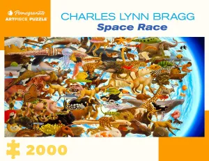 Brain boosters Curious minds Pomegranate "Space Race" 2000 Piece Puzzle By Charles Lynn Bragg