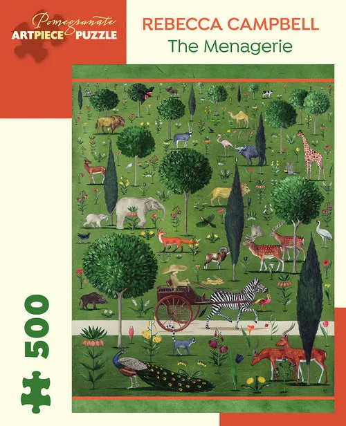 Pomegranate "The Menagerie" By Rebecca Campbell 500 Piece Puzzle Imaginative play Kid-centered learning