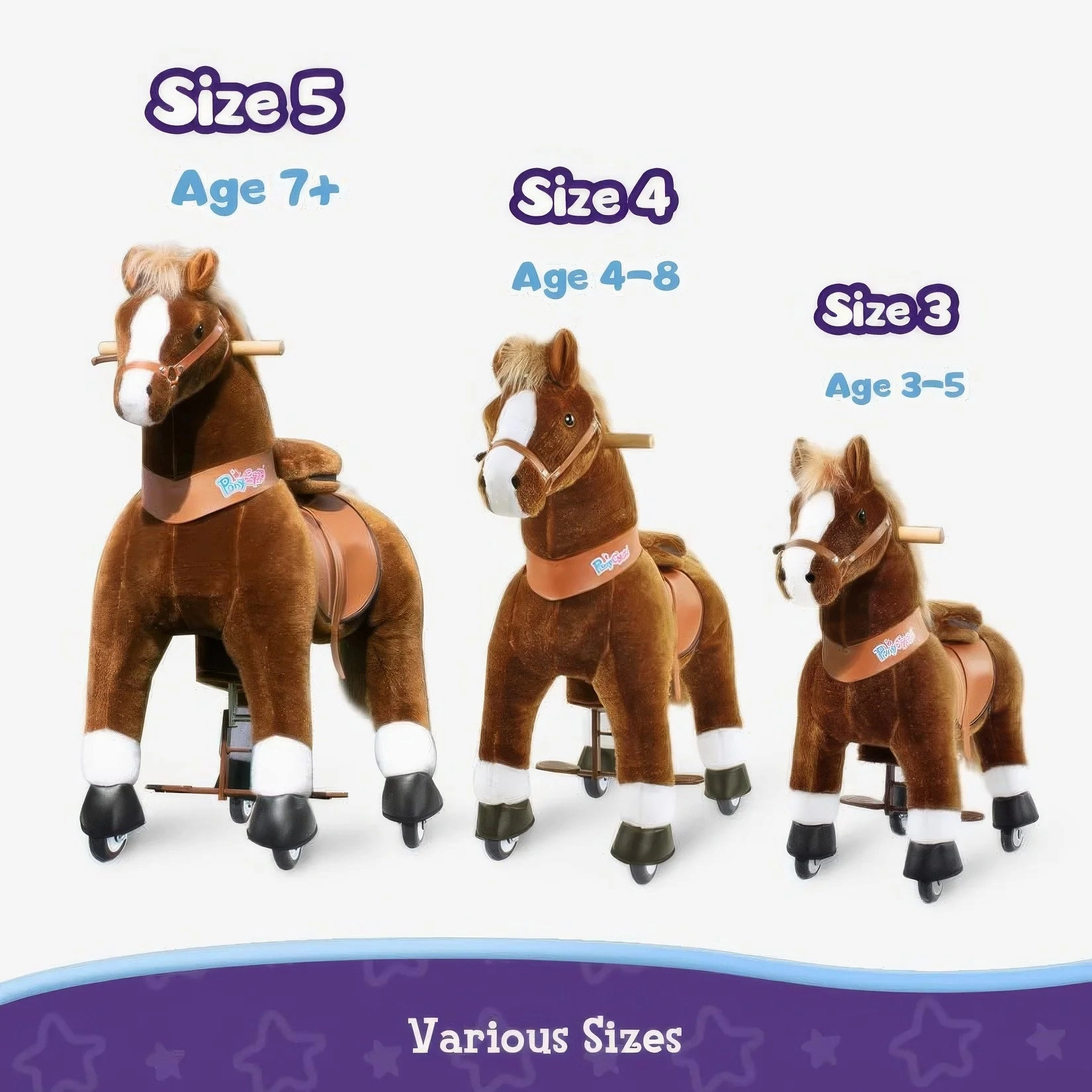 Ponycycle Mechanically Walking Ride-On - Brown Horse - Age 7  Years Kids essentials