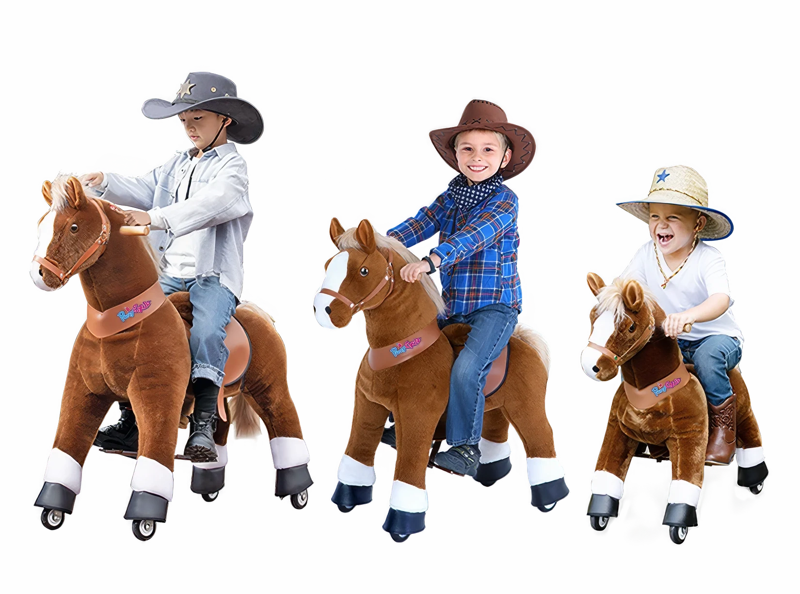 Ponycycle Mechanically Walking Ride-On - Brown Horse - Age 7  Years Moments of imagination