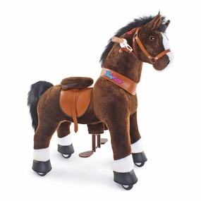 Ponycycle Mechanically Walking Ride-On Horse, Chocolate - Ages 4-8 Tiny thinkers