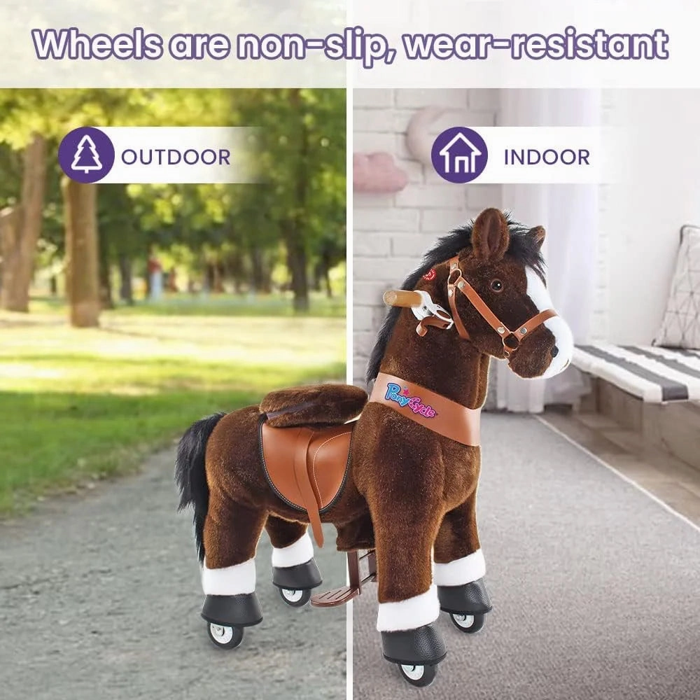 Learning fun Fun for curious minds Ponycycle Mechanically Walking Ride-On Horse, Chocolate - Ages 4-8