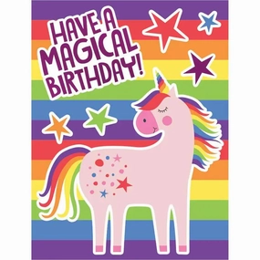 Creative minds Rainbow Foil Unicorn Gift Enclosure Card