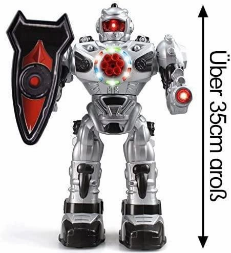 Growing minds Play-based education Roboattack Large Remote Control Interactive Robot - Silver