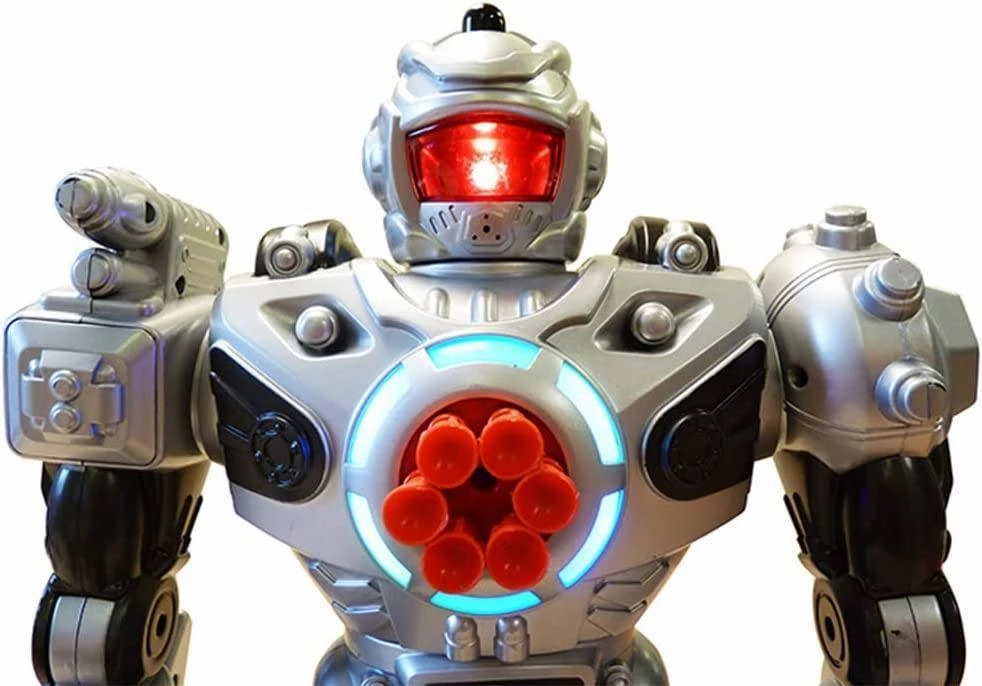 Roboattack Large Remote Control Interactive Robot - Silver Early learning Learn at home