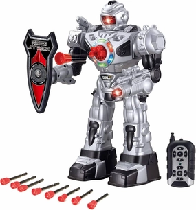 Roboattack Large Remote Control Interactive Robot - Silver Creative time for curious minds Thoughtful learning