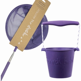 Preschool minds Scrunch & Follow The Duck Dark Purple Bucket And Fishing Net Bundle