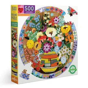 Purple Bird And Flowers 500 Pc Rd Puzzle Young learners