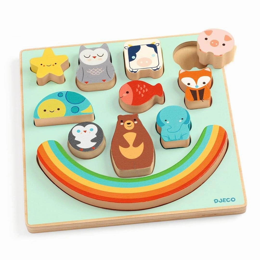 Discover & grow Puzz & Boom Animal Rainbow Wooden Puzzle