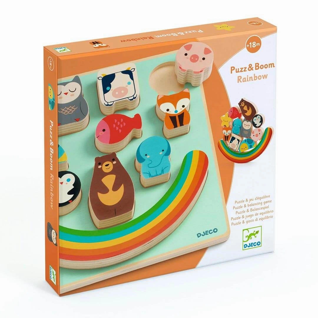 Little adventures Puzz & Boom Animal Rainbow Wooden Puzzle