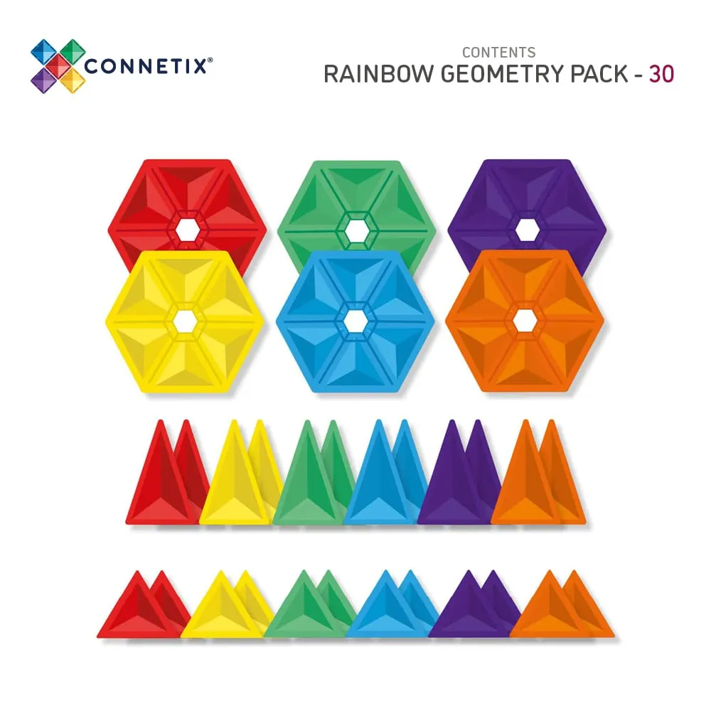 Connetix Rainbow Geometry Pack (30 Pc) Little hands Hands-on discovery