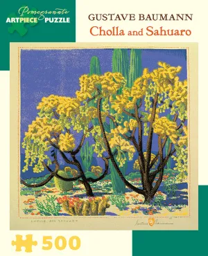 Pomegranate Gustave Baumann- Cholla And Sahuaro 500-Piece Jigsaw Puzzle Tiny thinkers Parent-approved learning