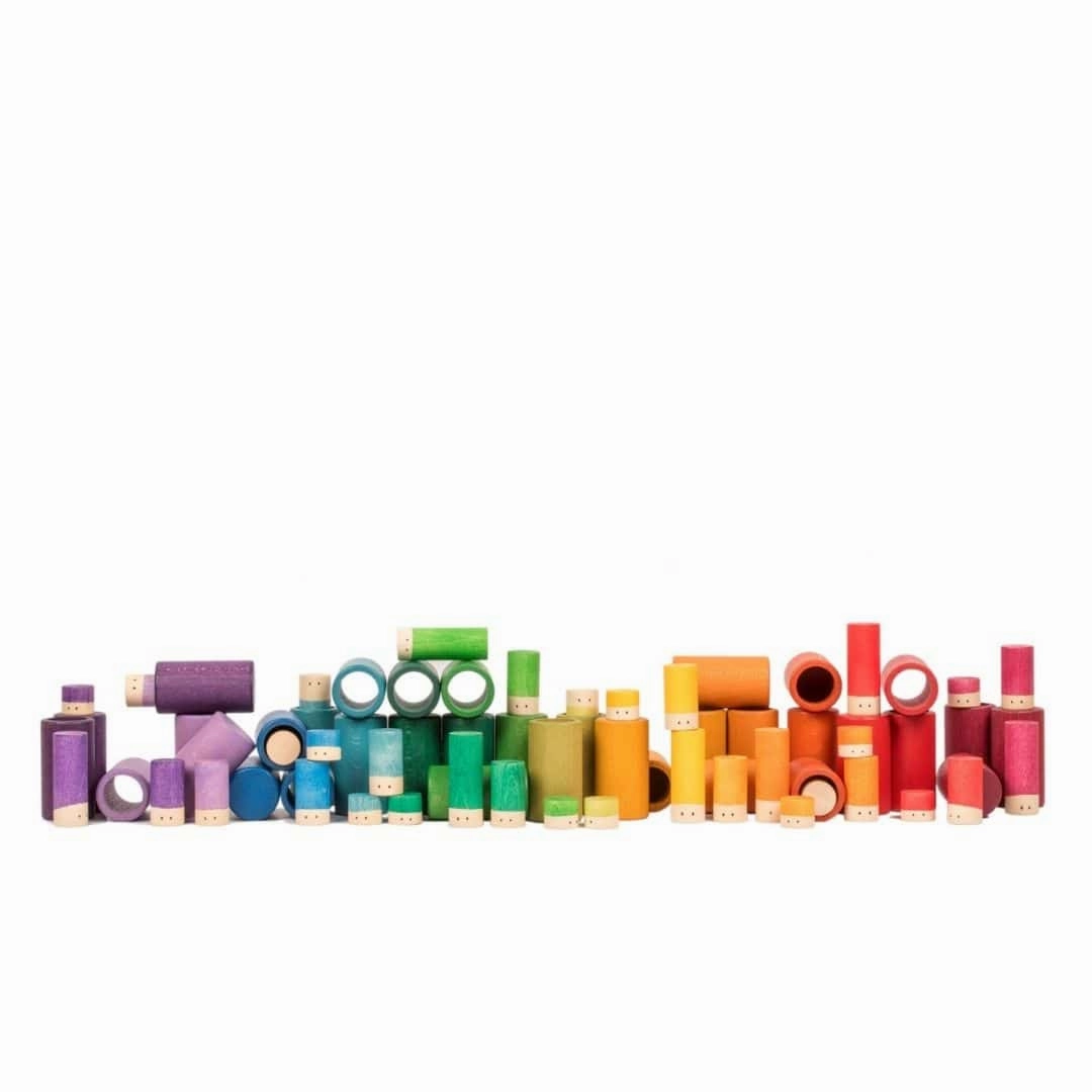 Lola 72-Piece Wooden Building Set Sensory fun for little hands Child development