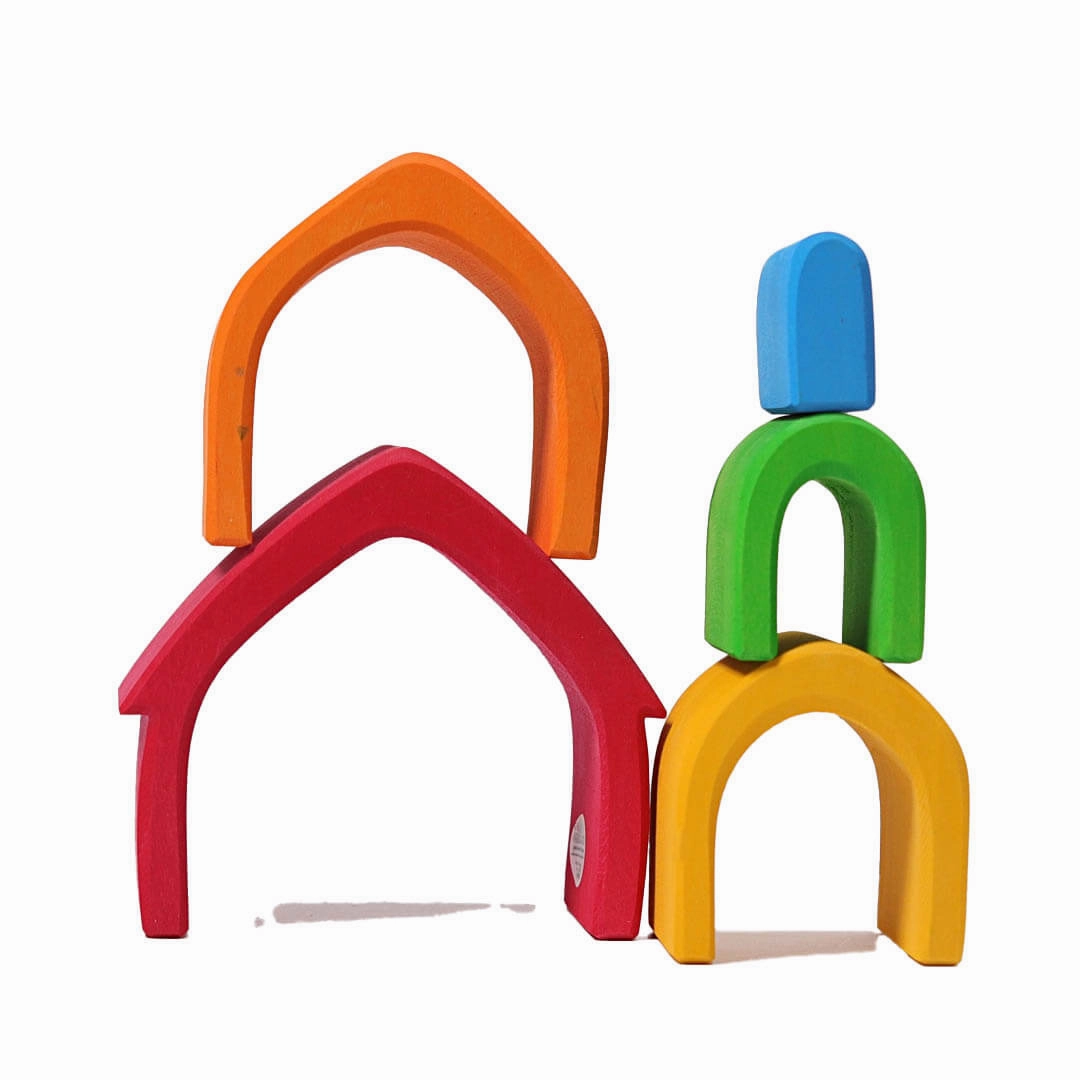 Wooden Rainbow Nesting House Young explorers Tiny thinkers