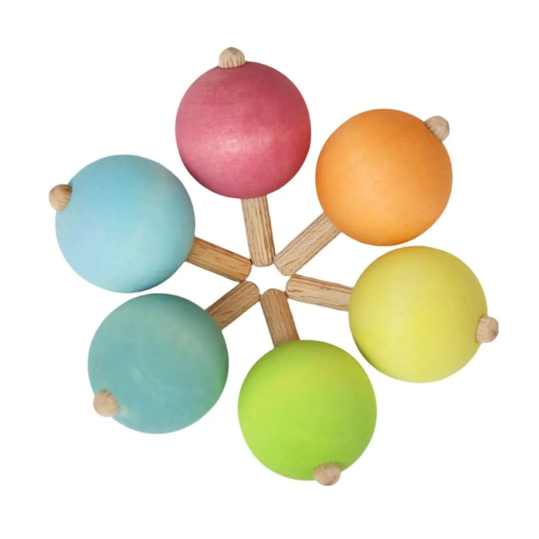 Rainbow Spinning Tops - Set Of 6 Mindful play Enrichment activities