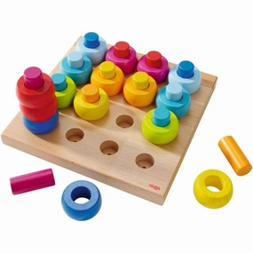 Rainbow Whirls Pegs & Rings Game Quiet play for growing minds