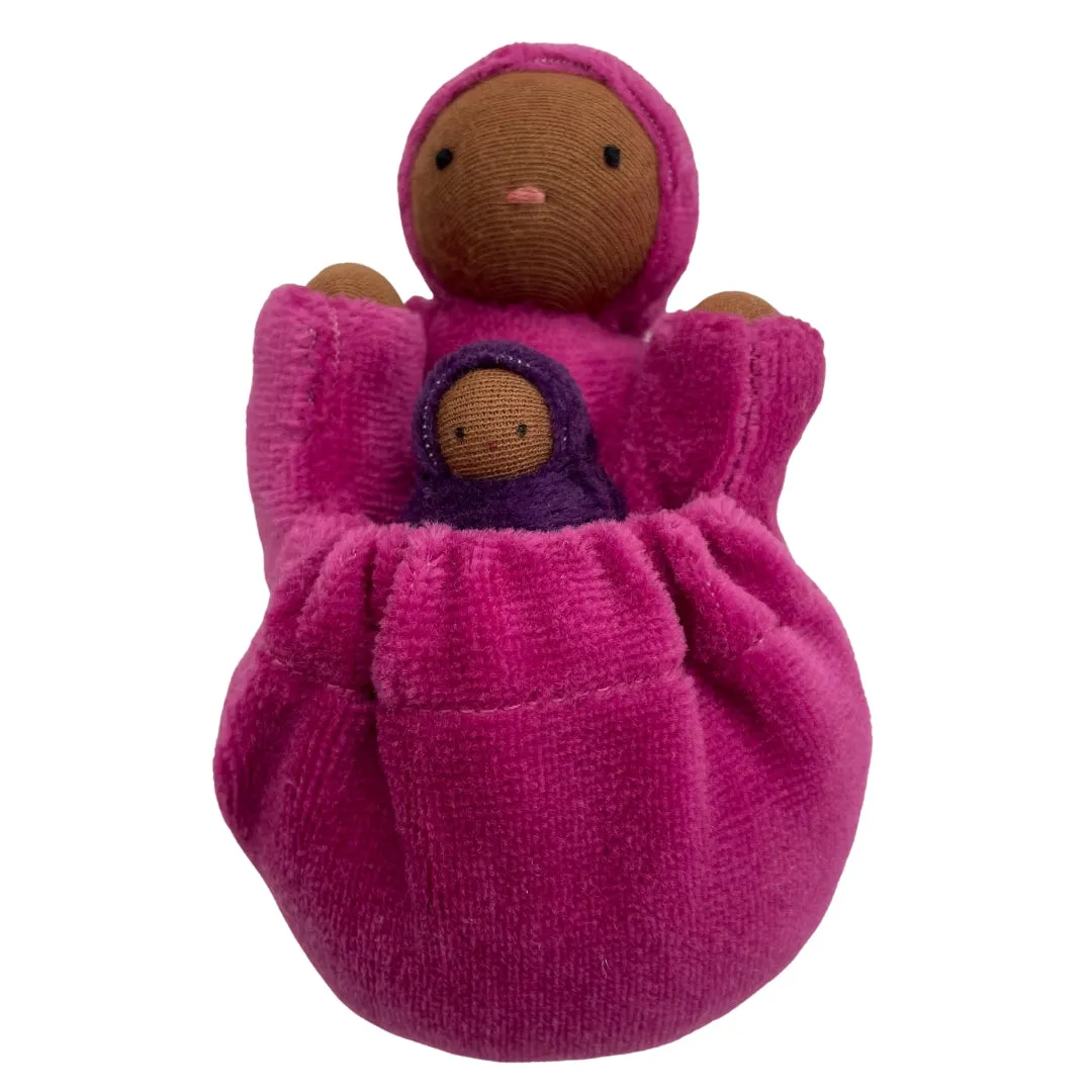 Little builders Raspberry Pink Pocket Mama Waldorf Doll