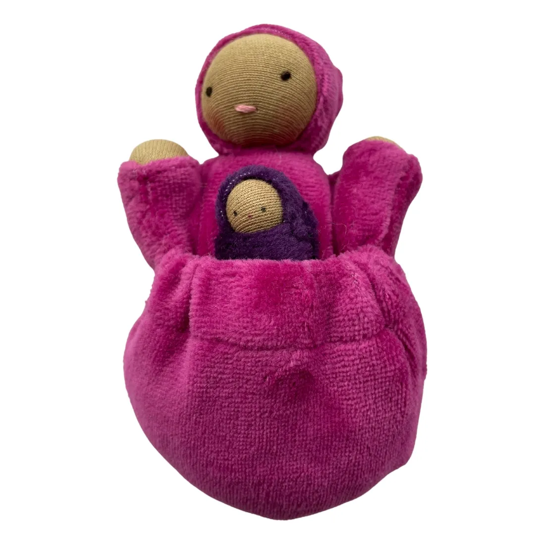 Raspberry Pink Pocket Mama Waldorf Doll Learning fun Preschool minds