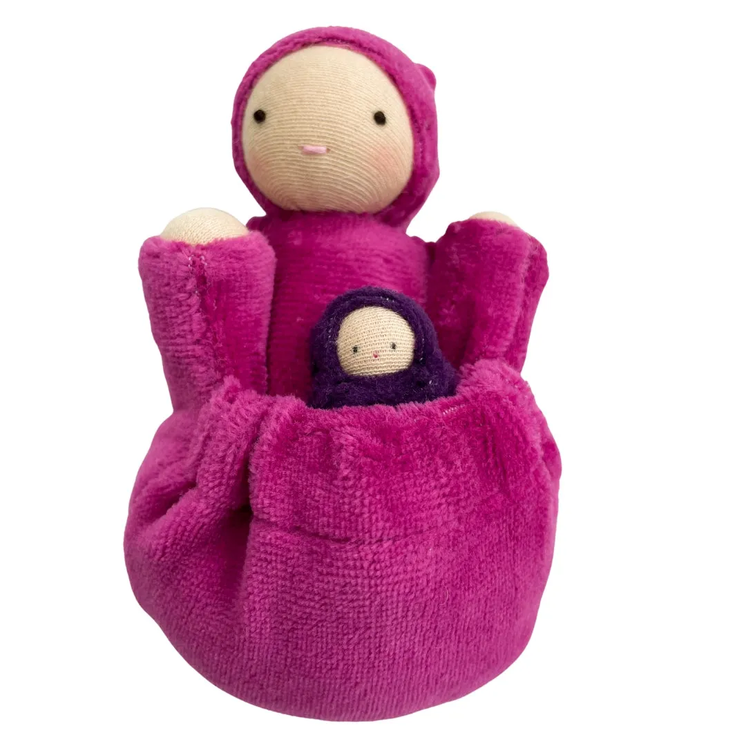 Raspberry Pink Pocket Mama Waldorf Doll Tiny thinkers Hands-on discovery