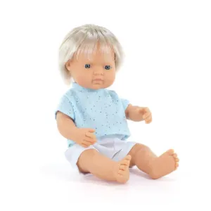 Realistic Montessori Doll - White Boy With Blond Hair Little learners Imaginative play