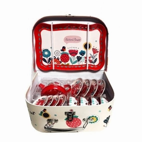 Red Garden Carry Case Tea Set Playful learning