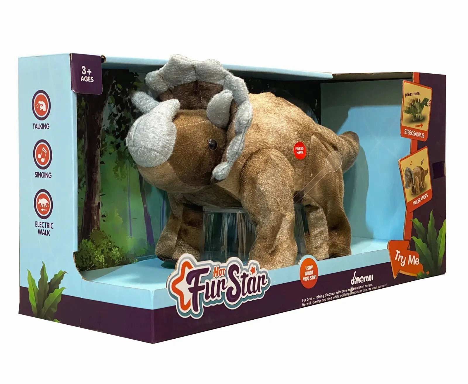 Remote Controlled Interactive Rc Plush Dinosaur Triceratops Active learners