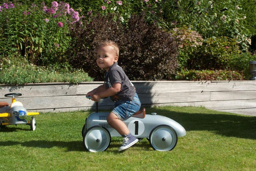 Retro Roller Jean Push Car - Silver Little adventures
