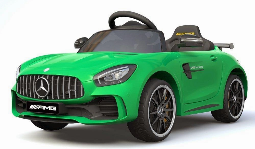Ricco 6V 4.5A Two Motors Mercedes Benz Gtr Amg Licenced Battery Powered Kids Electric Ride-On Toy Car, Green Parent-approved learning