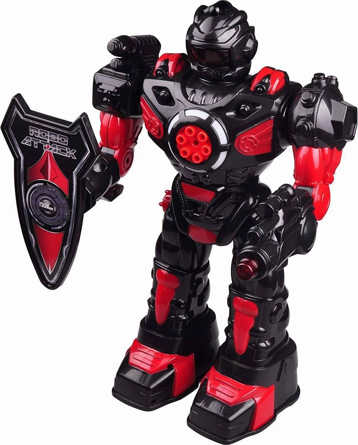 Roboattack Large Remote Control Interactive Robot - Black/Red Kids discovery tools