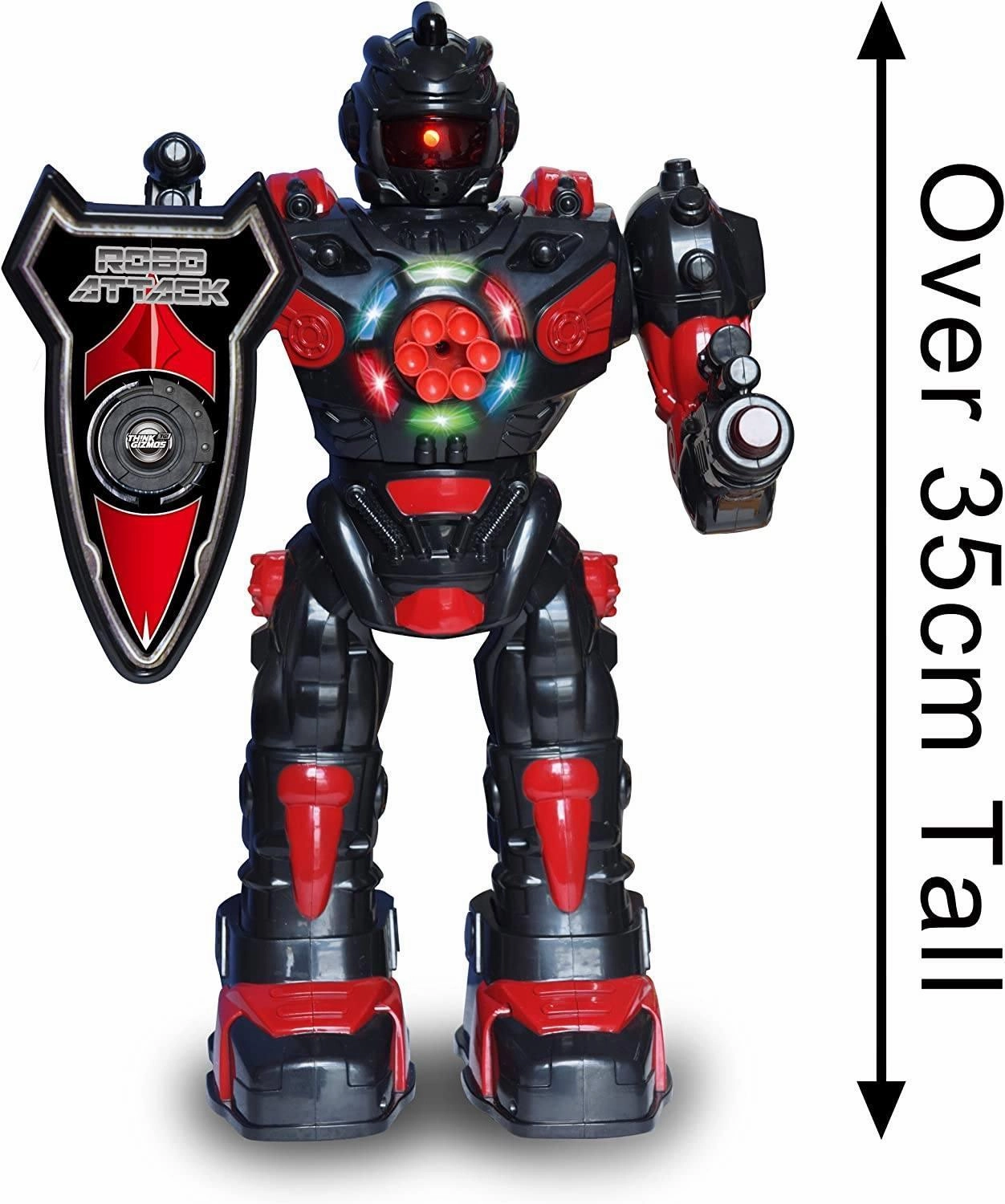 Roboattack Large Remote Control Interactive Robot - Black/Red Play-based education