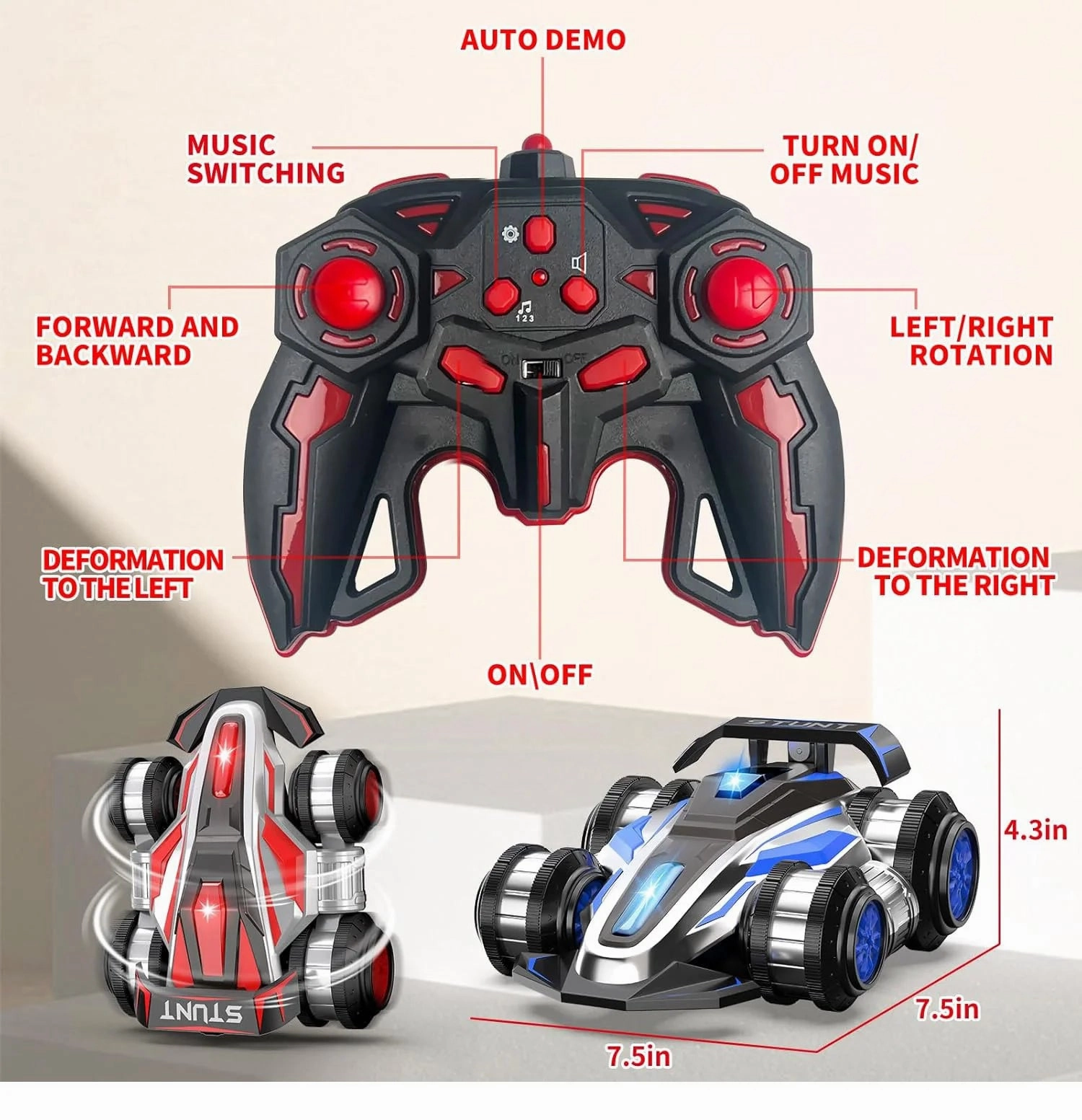 Rolling Rc Drifting Stunt Car With Lights Creative kids Everyday learning