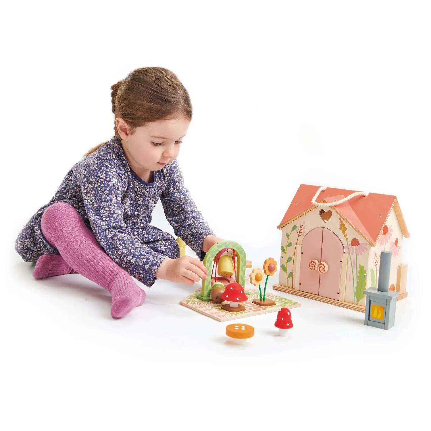 Active learners Rosewood Cottage Mini Wooden Dollhouse