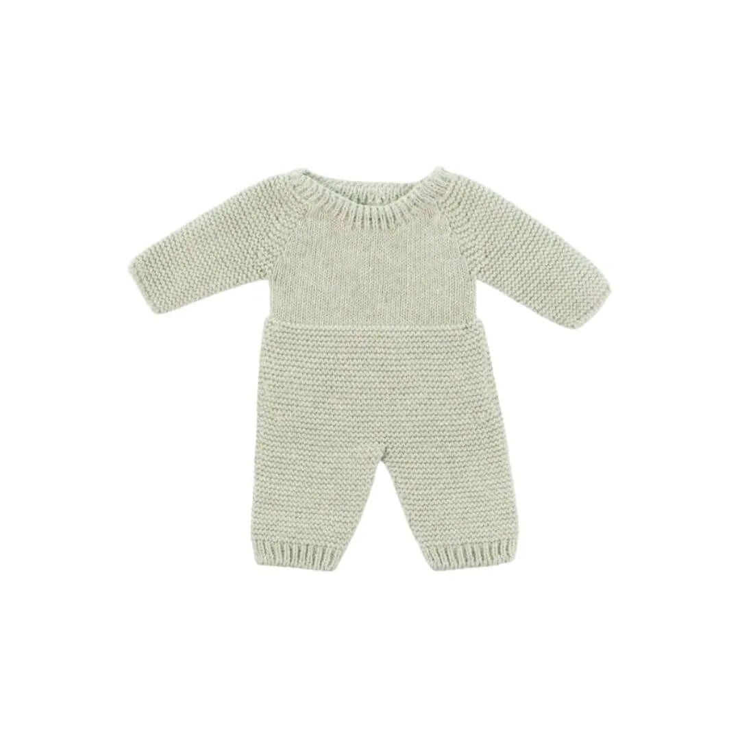 Curious minds Sage Green Knit Doll Pajamas - 12''