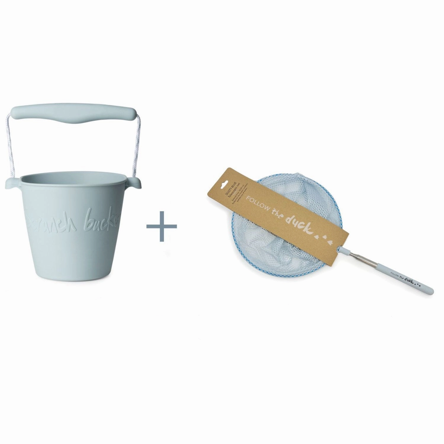 Scrunch & Follow The Duck Duck Egg Blue Bucket And Fishing Net Bundle Thoughtful learning