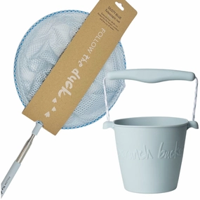 Scrunch & Follow The Duck Duck Egg Blue Bucket And Fishing Net Bundle Child development Curious minds