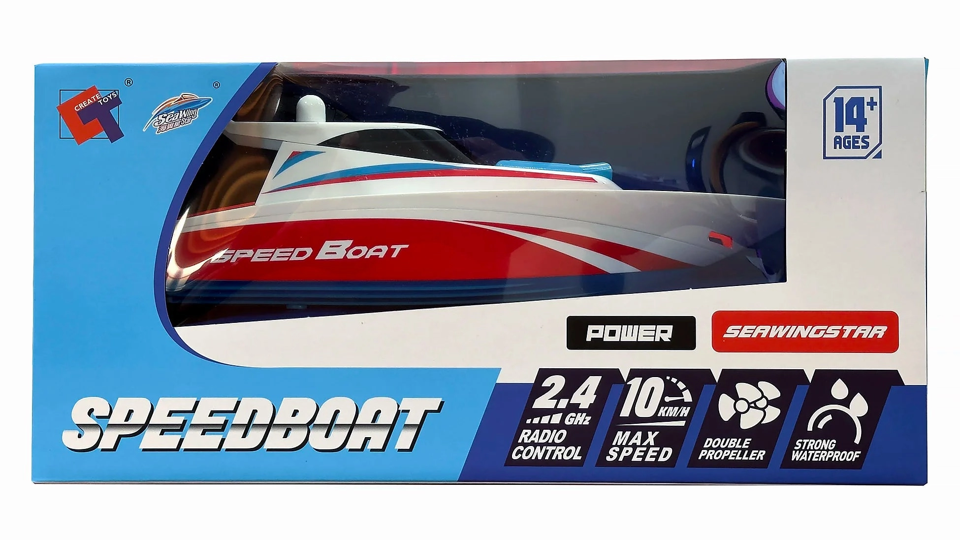Happy hands Seawingstar 2.4Ghz Radio Controlled Double Propeller Speedboat - Assorted